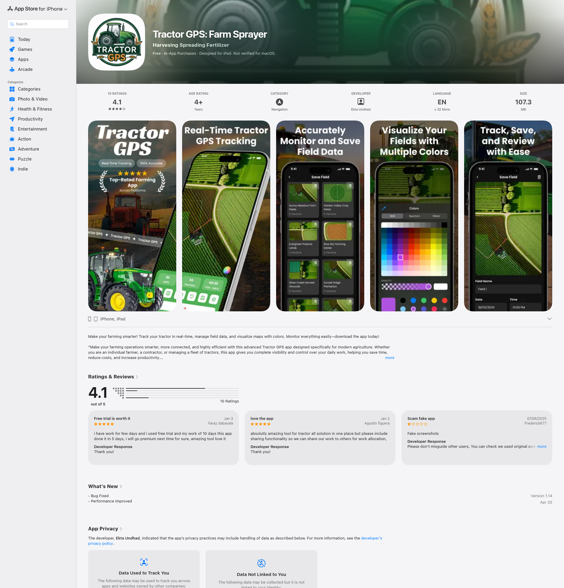 Landing page screenshot for apps.apple.com, 1920 by 2000 pixels