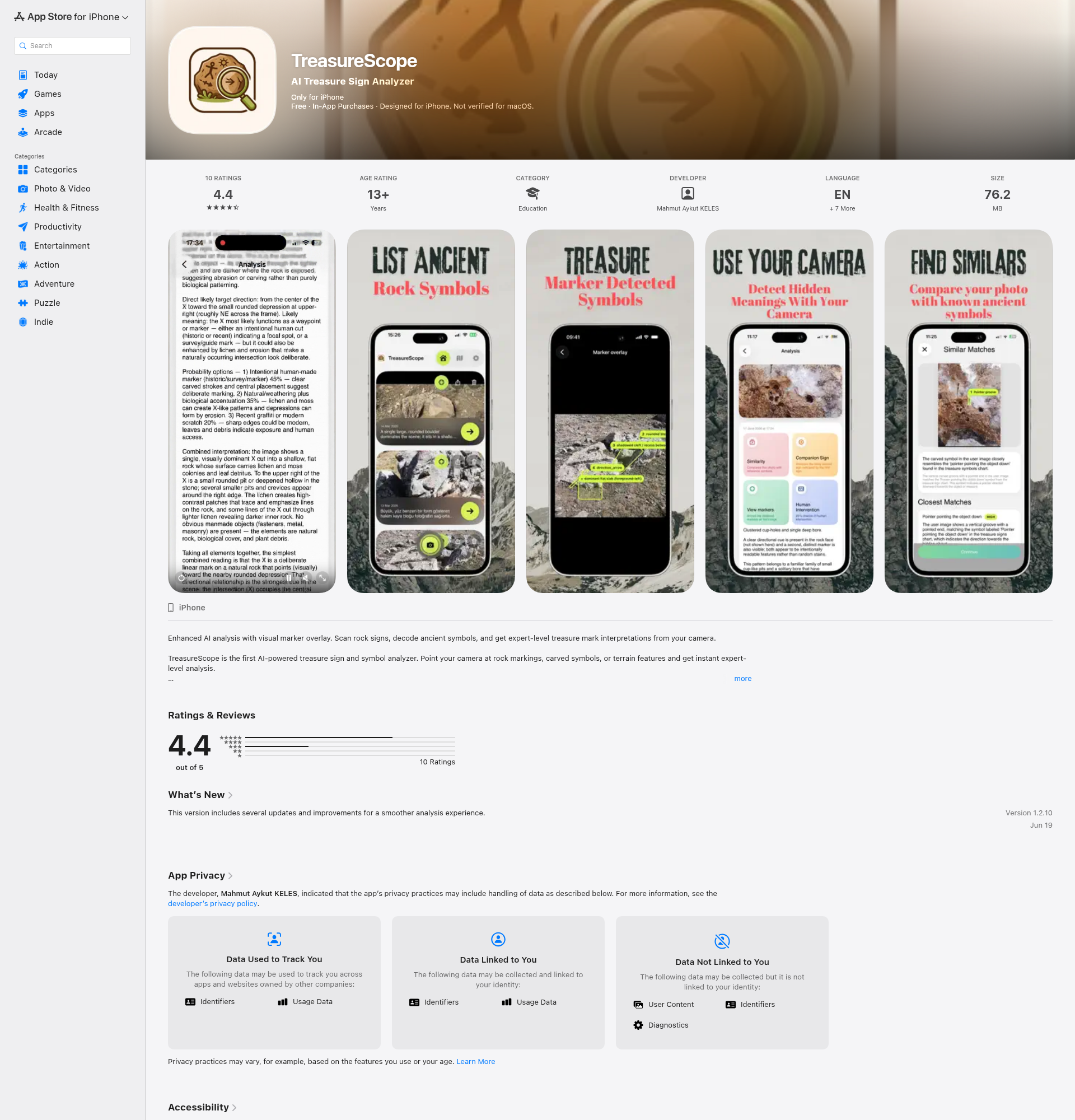 Landing page screenshot for apps.apple.com, 1920 by 2000 pixels