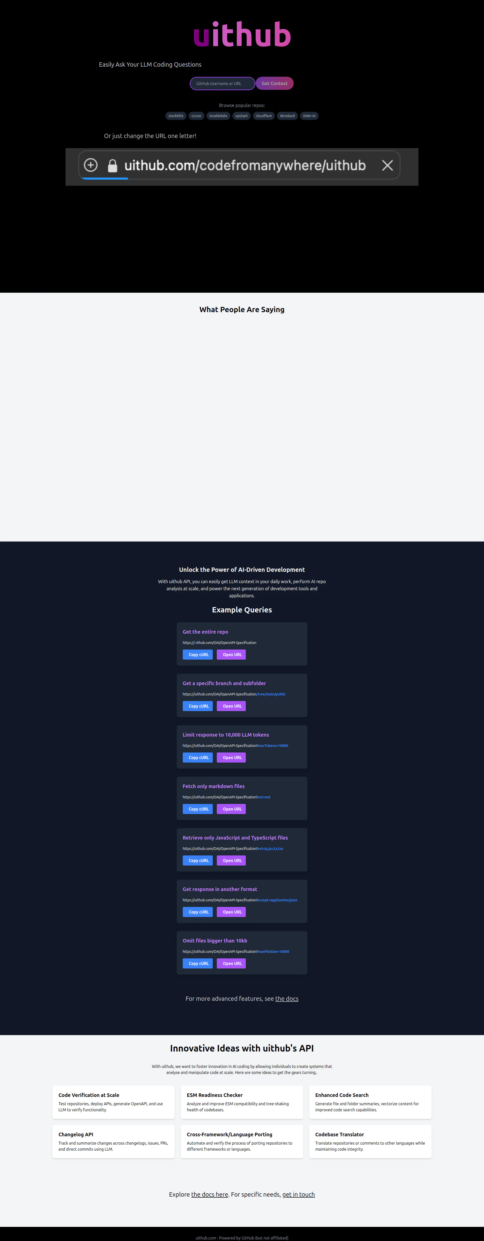 Uithub website