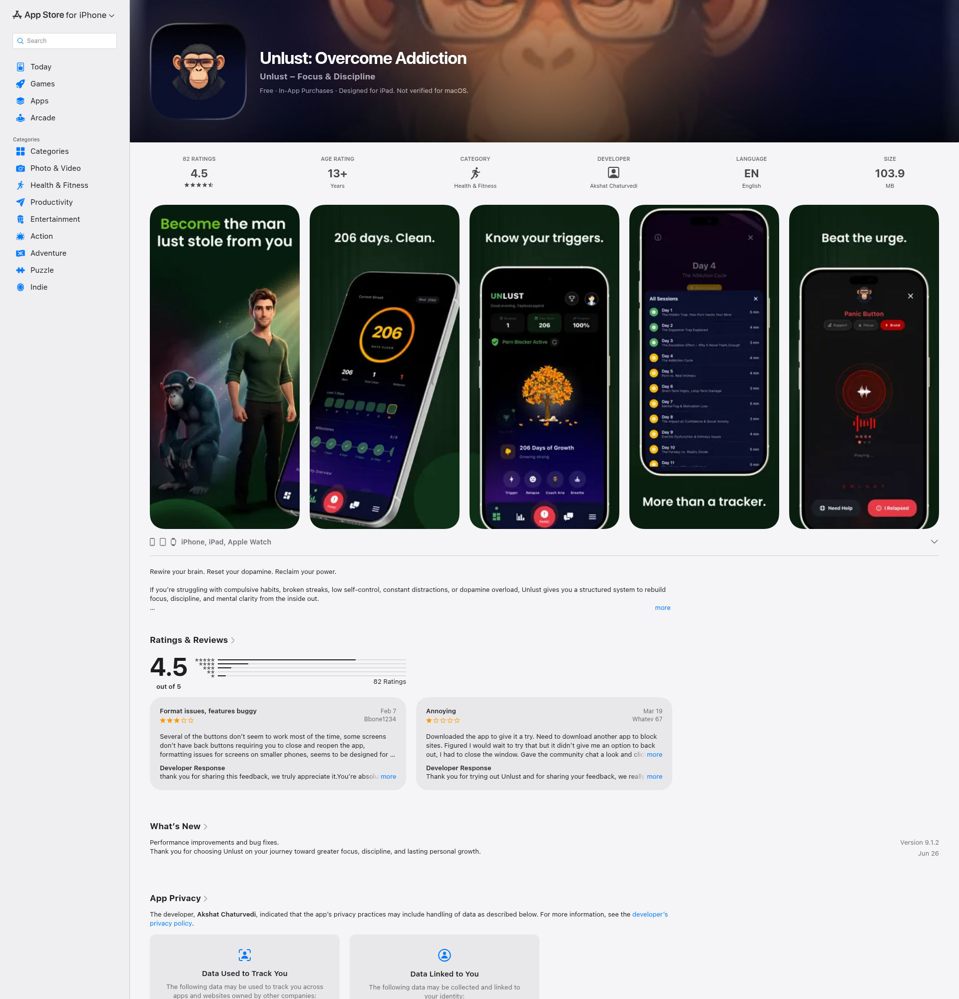 Landing page screenshot for apps.apple.com, 1920 by 2000 pixels