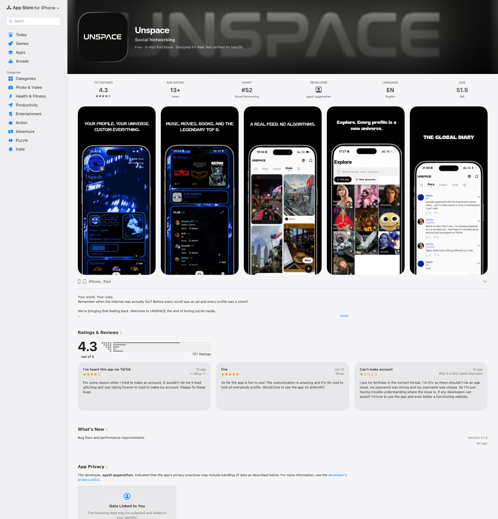 Landing page screenshot for apps.apple.com, 1920 by 2000 pixels