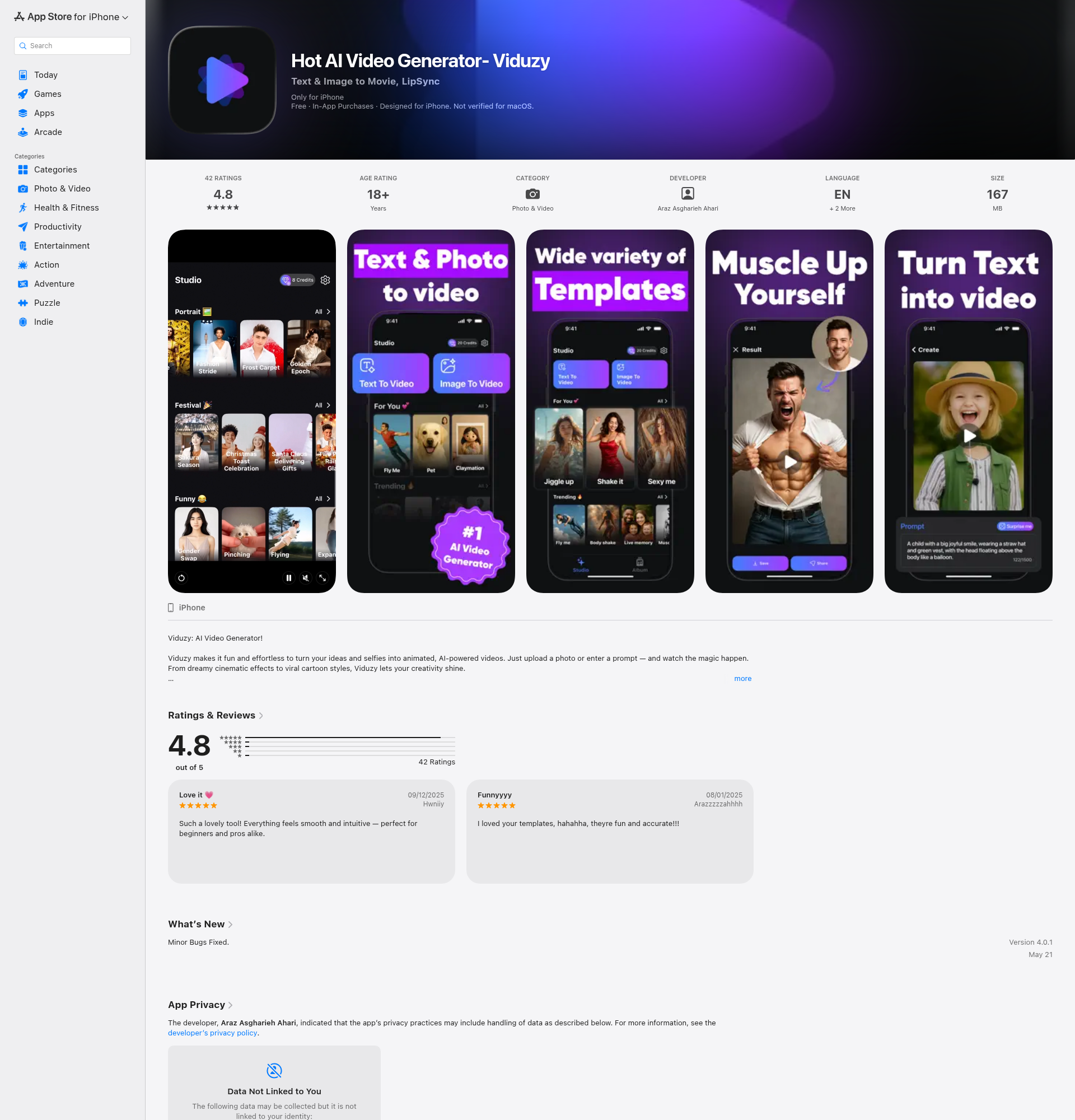 Landing page screenshot for apps.apple.com, 1920 by 2000 pixels