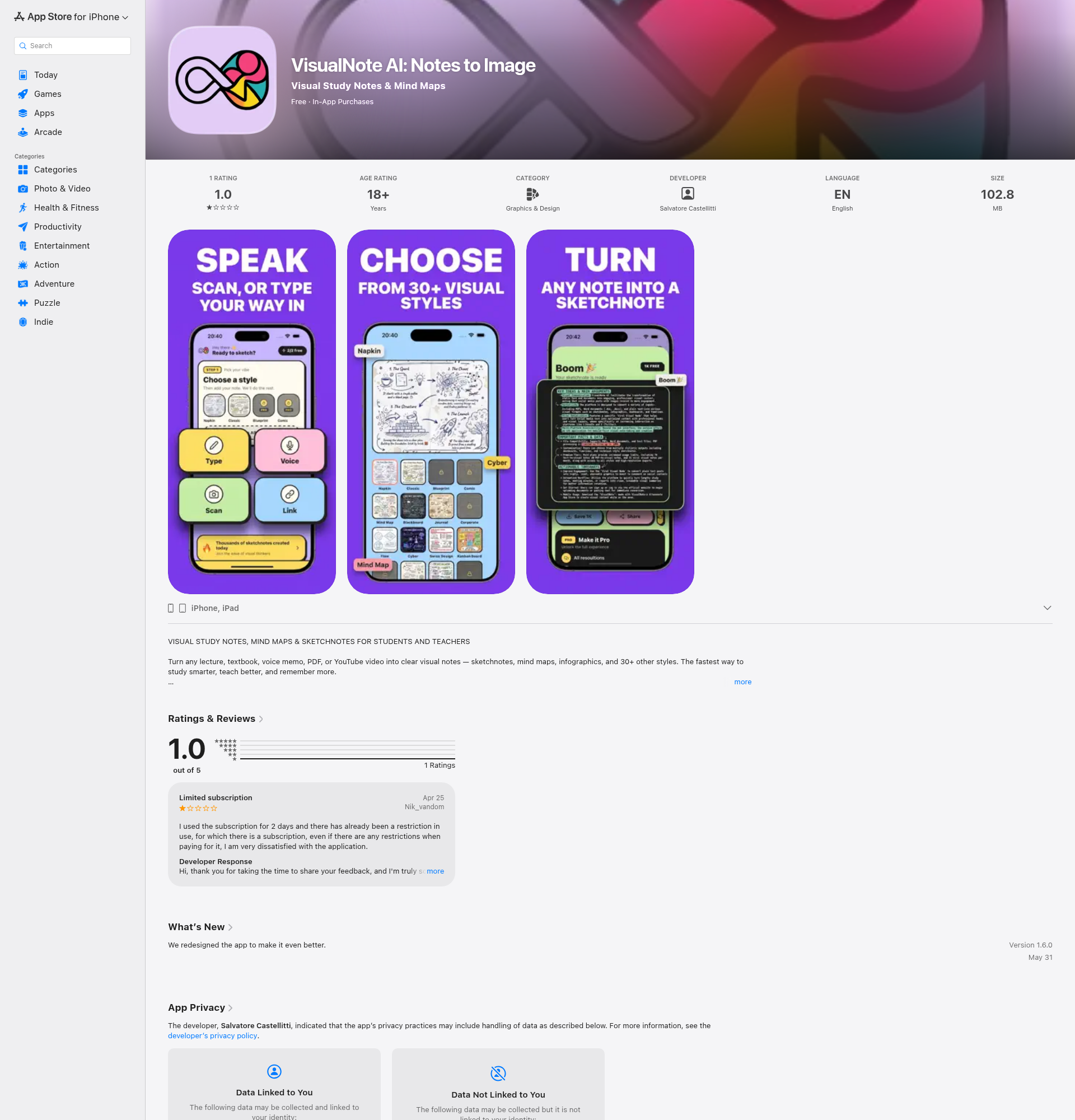 Landing page screenshot for apps.apple.com, 1920 by 2000 pixels