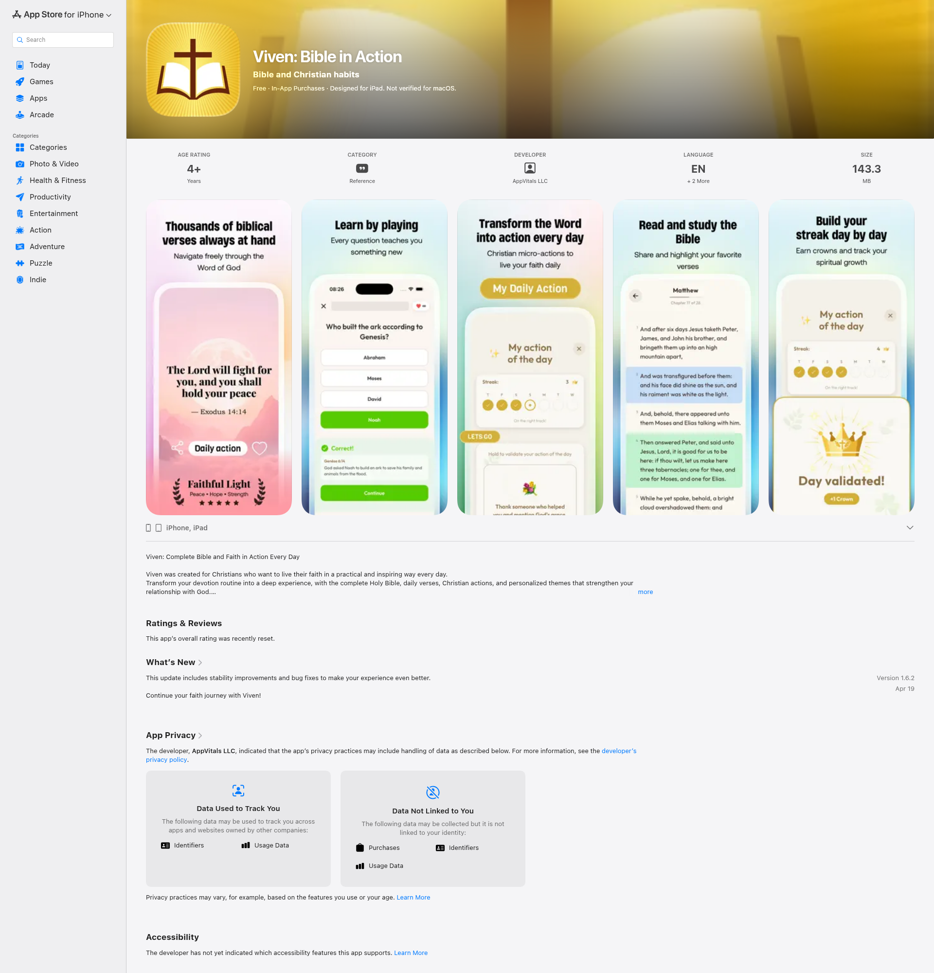Landing page screenshot for apps.apple.com, 1920 by 2000 pixels