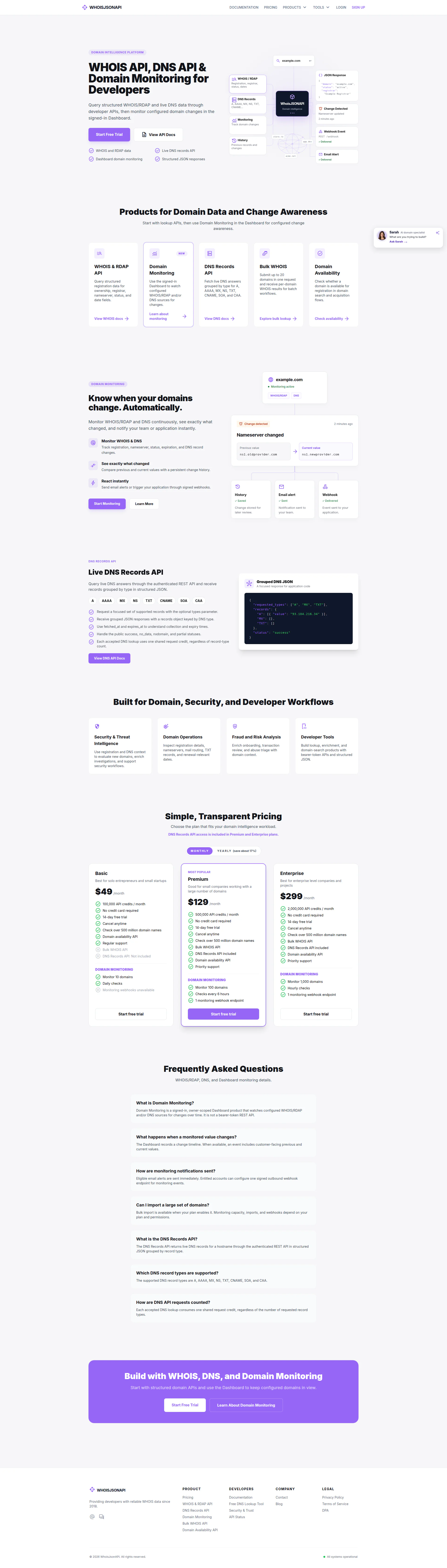 Whois JSON API website