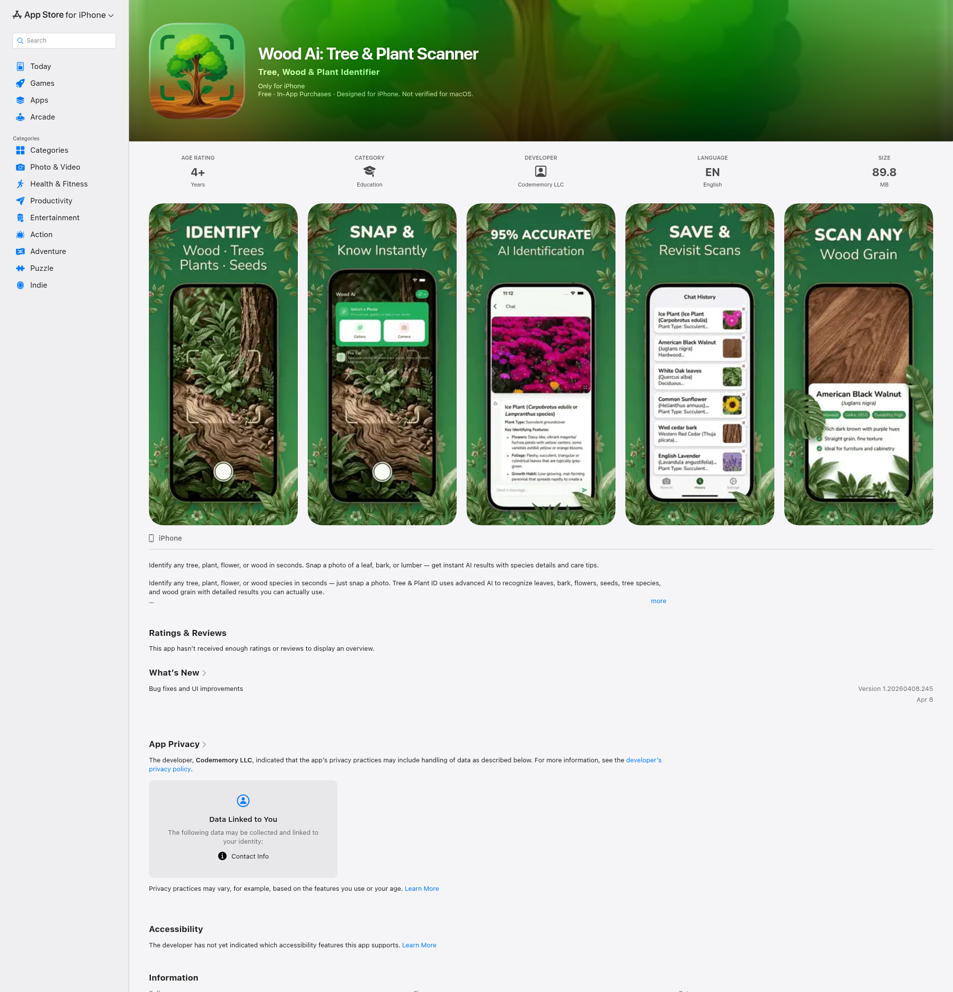 Landing page screenshot for apps.apple.com, 1920 by 2000 pixels