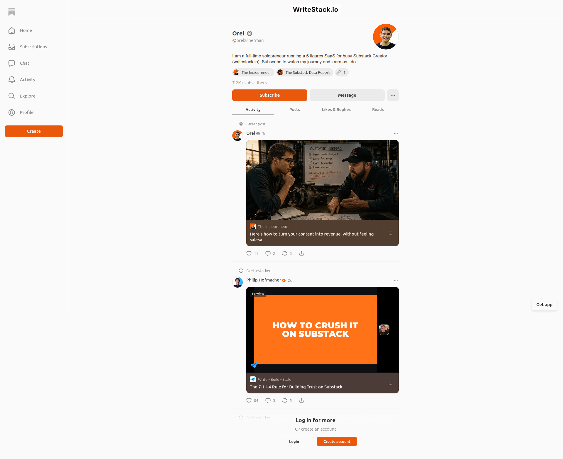 Landing page screenshot for substack.com, 1920 by 1567 pixels