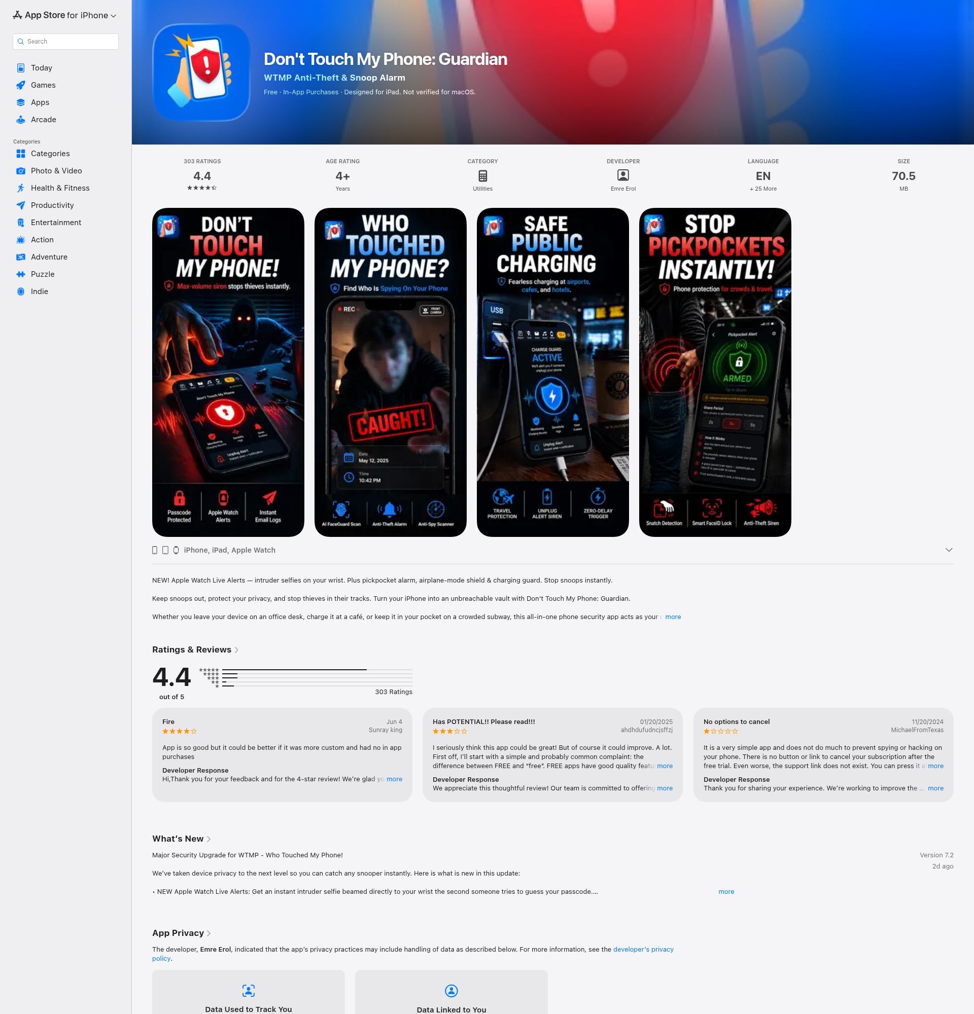 Landing page screenshot for apps.apple.com, 1920 by 2000 pixels