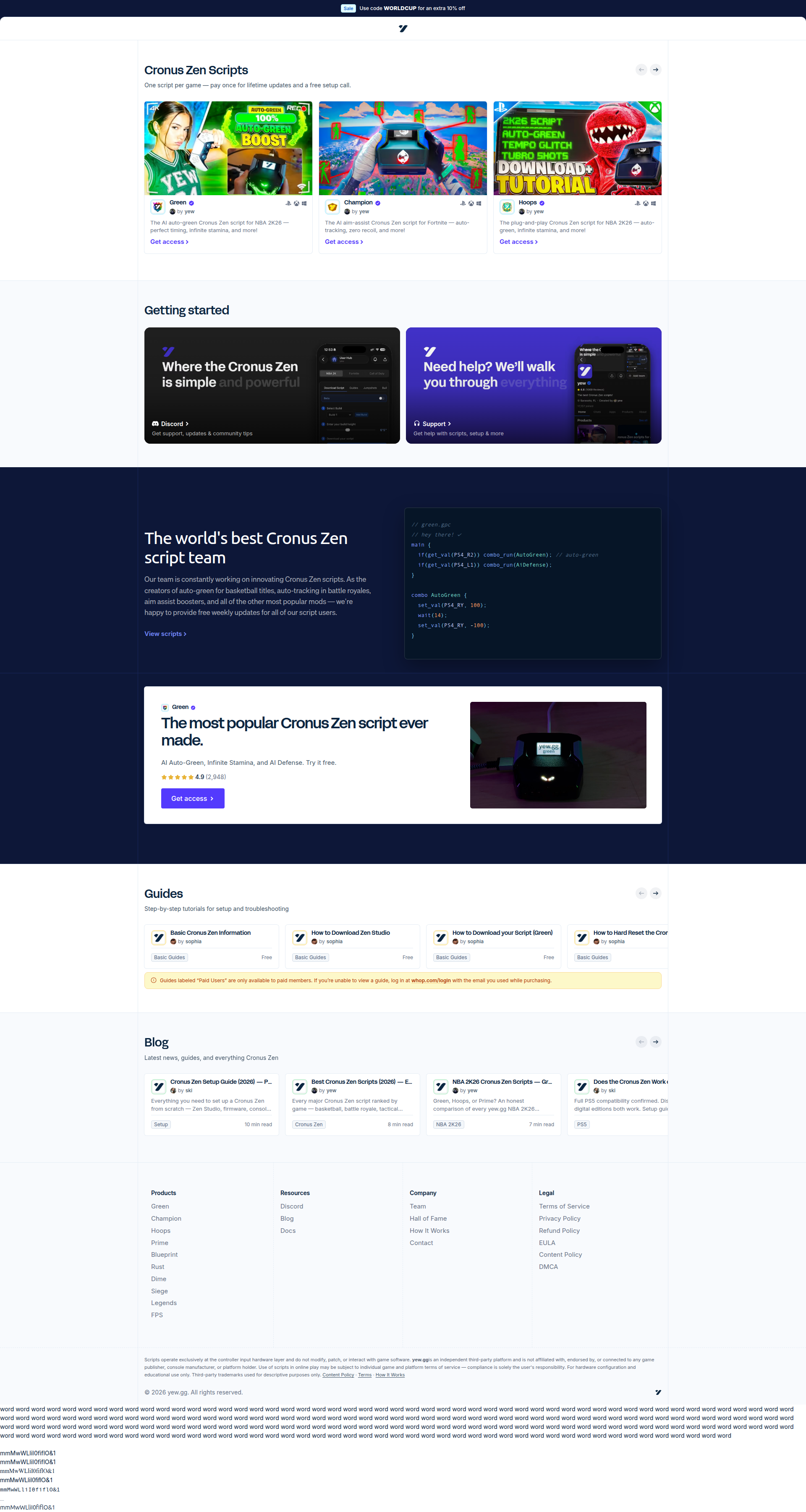 Landing page screenshot for yew.gg, 1920 by 3602 pixels