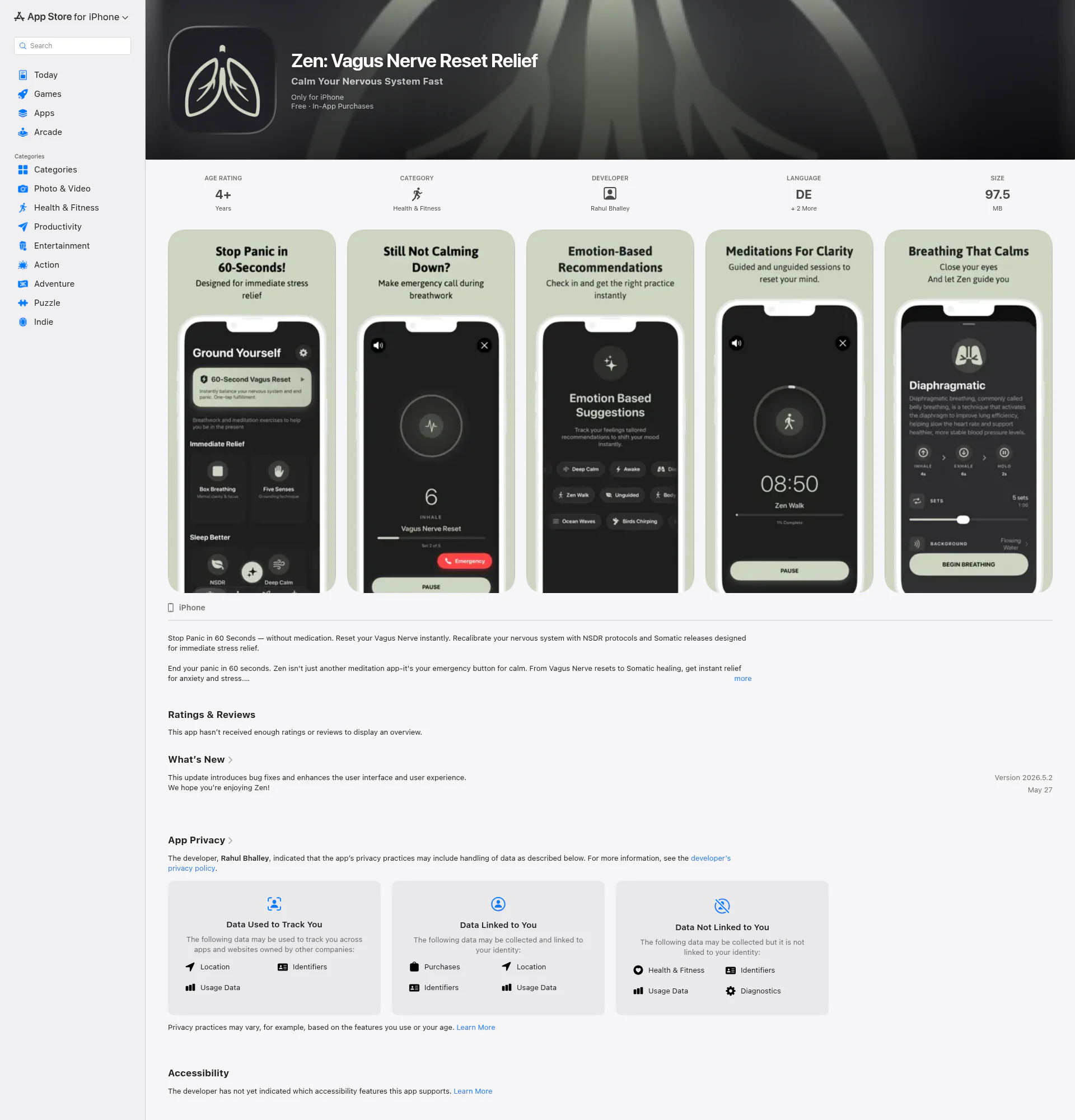 Zen landing page