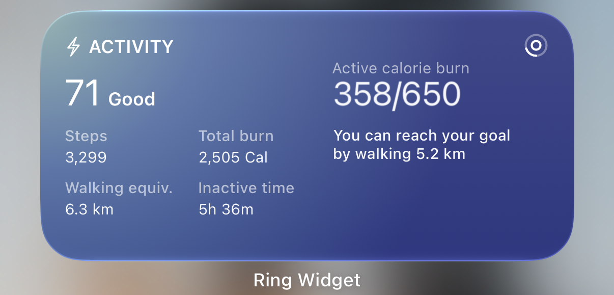 Ring Widget - Oura Ring widgets product update image