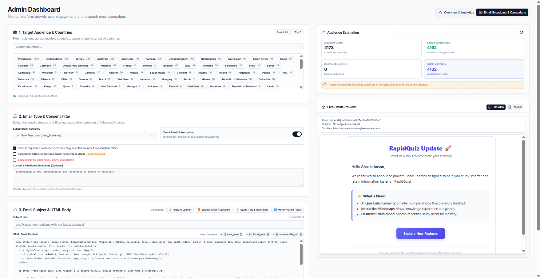RapidQuiz product update image