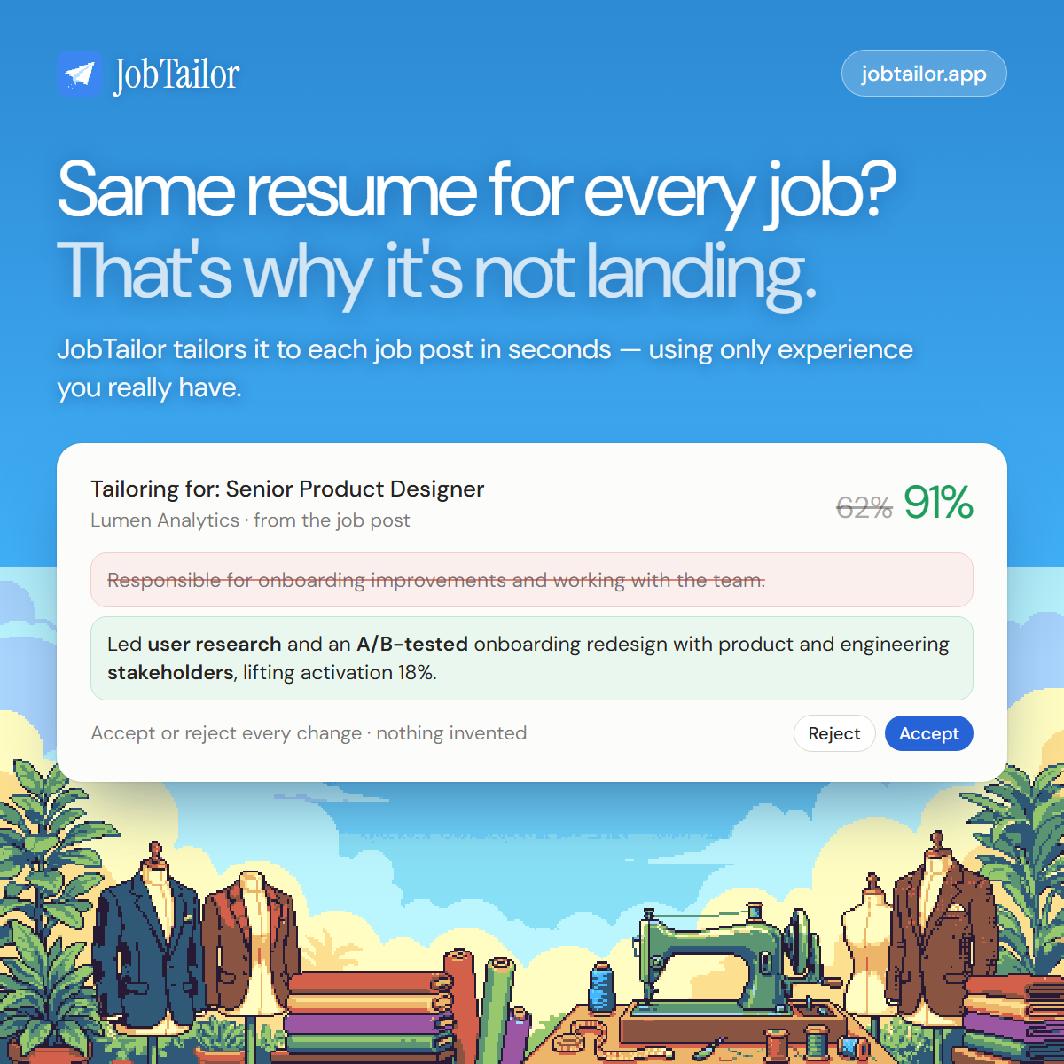 JobTailor product update image