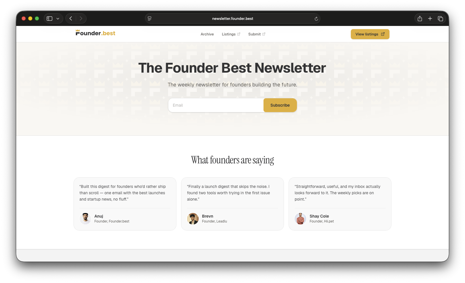 Founder Best product update image