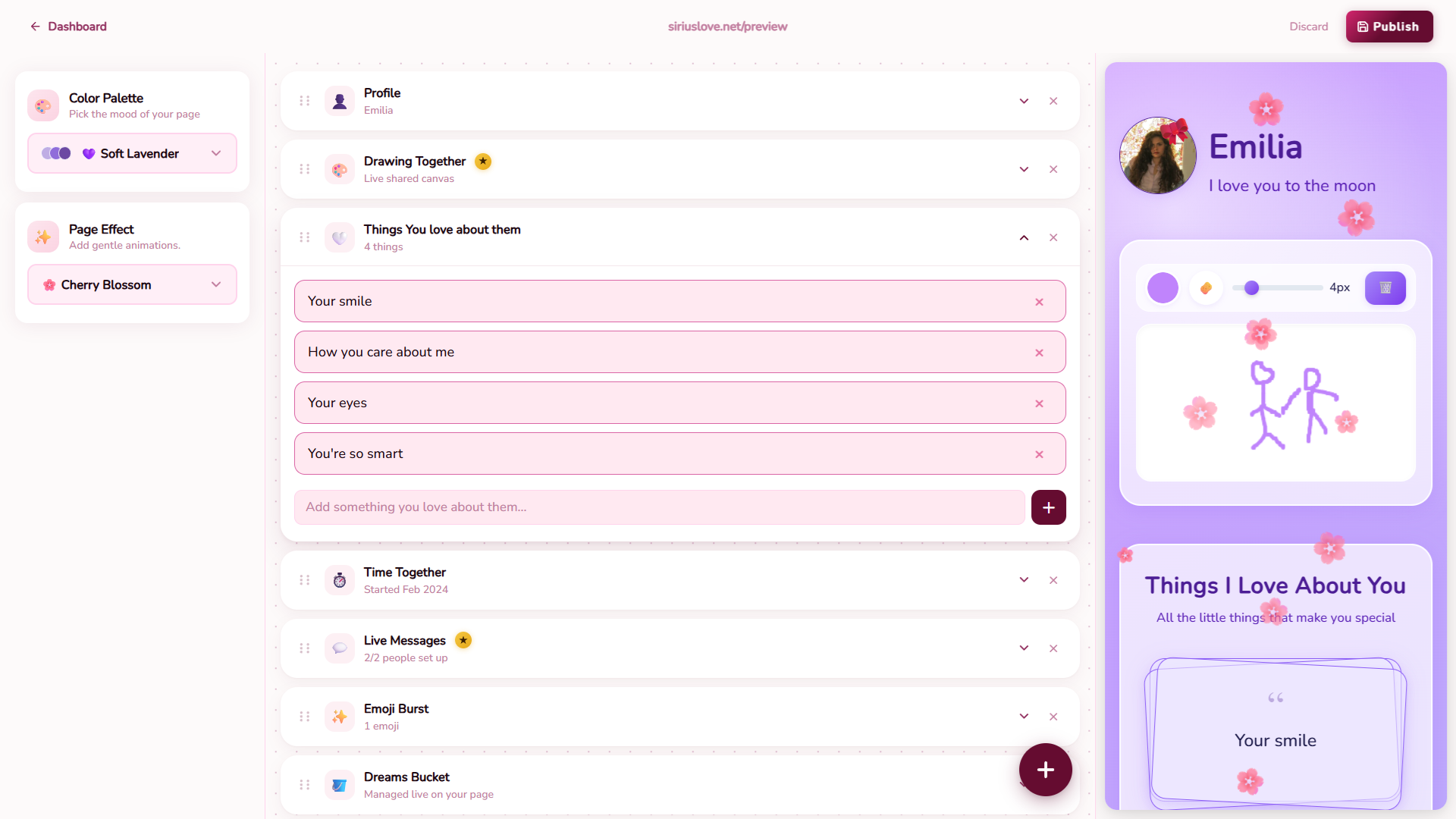 Sirius Love product update image