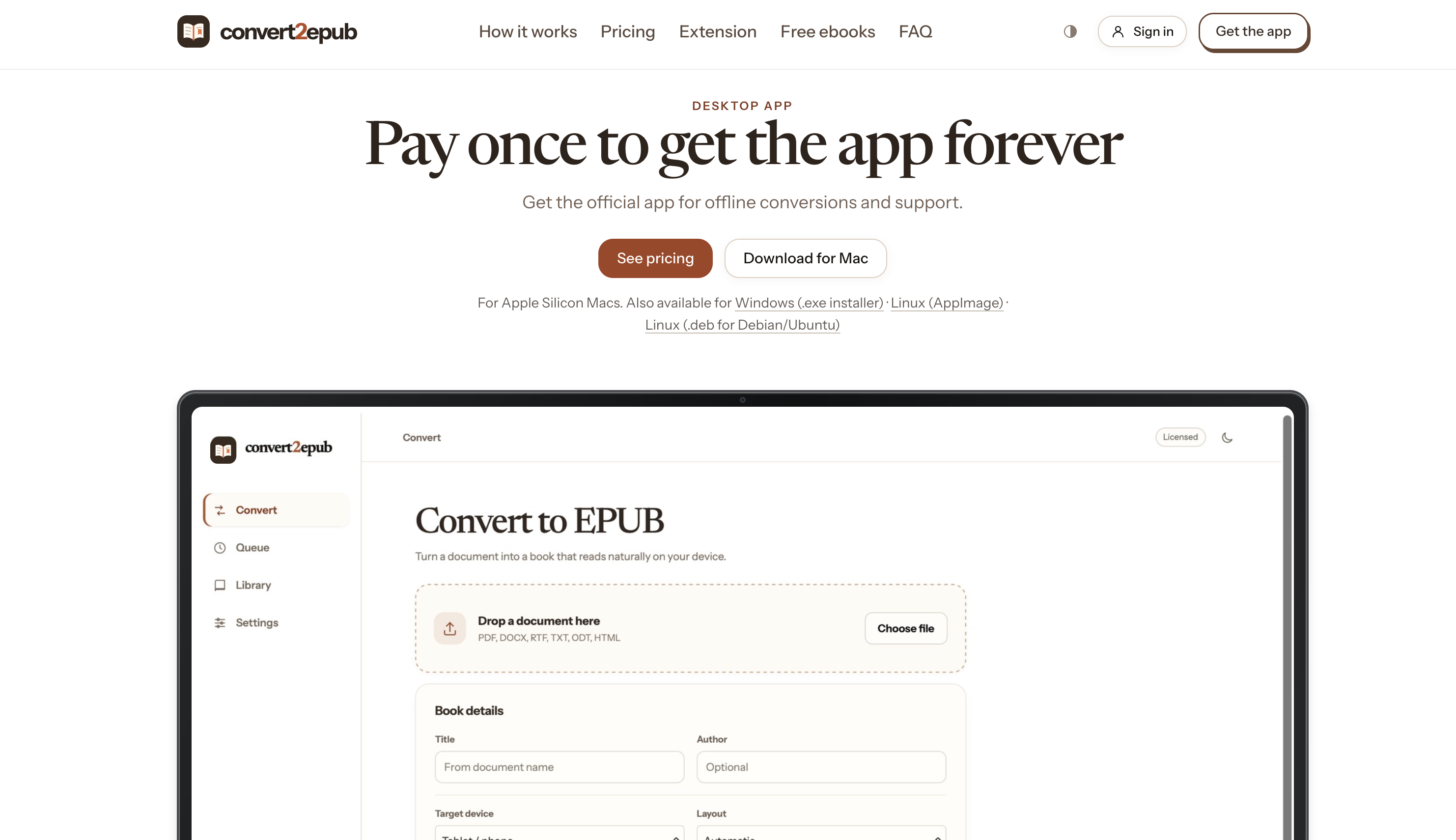 Convert2EPUB product update image 3