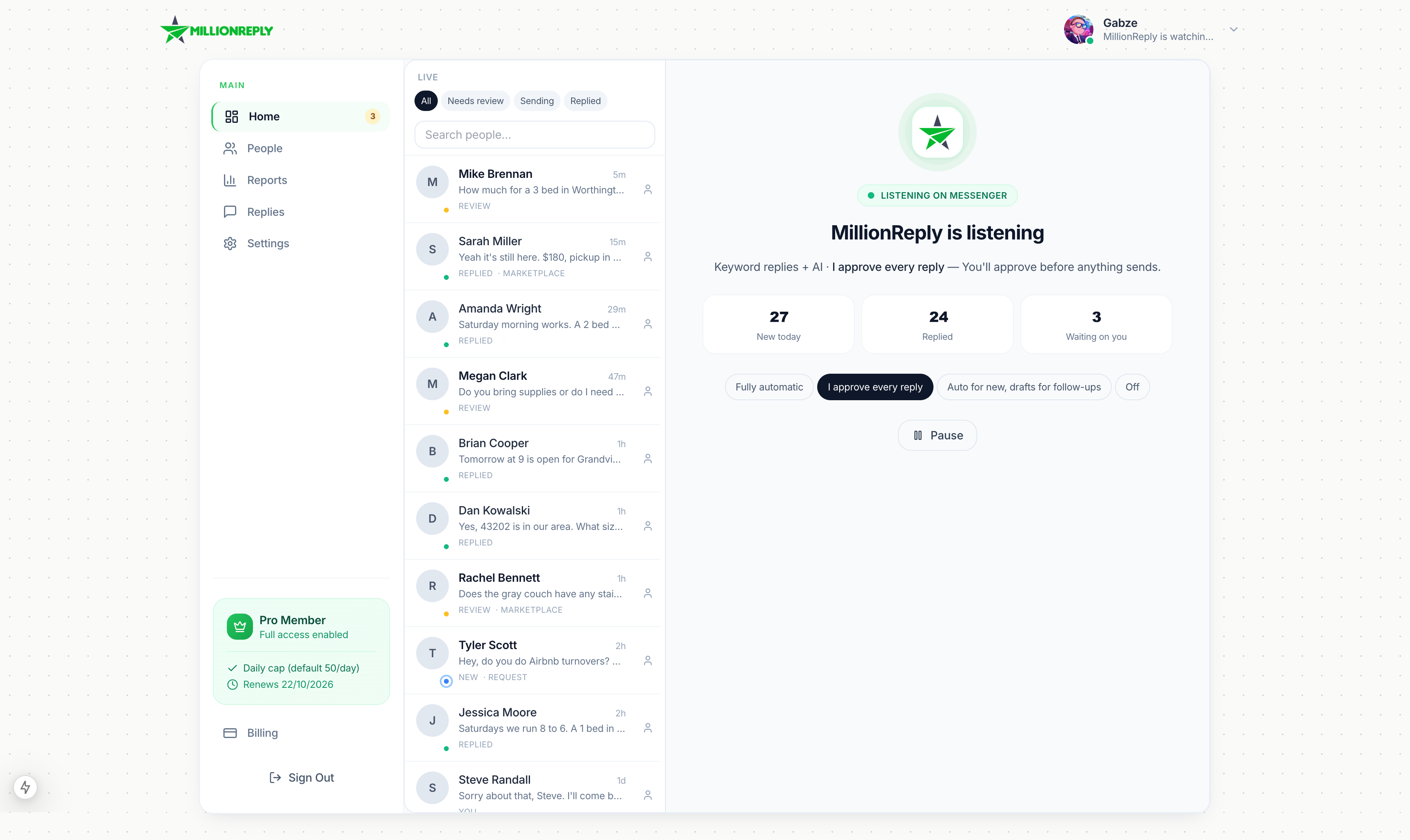 MillionReply product update image 1